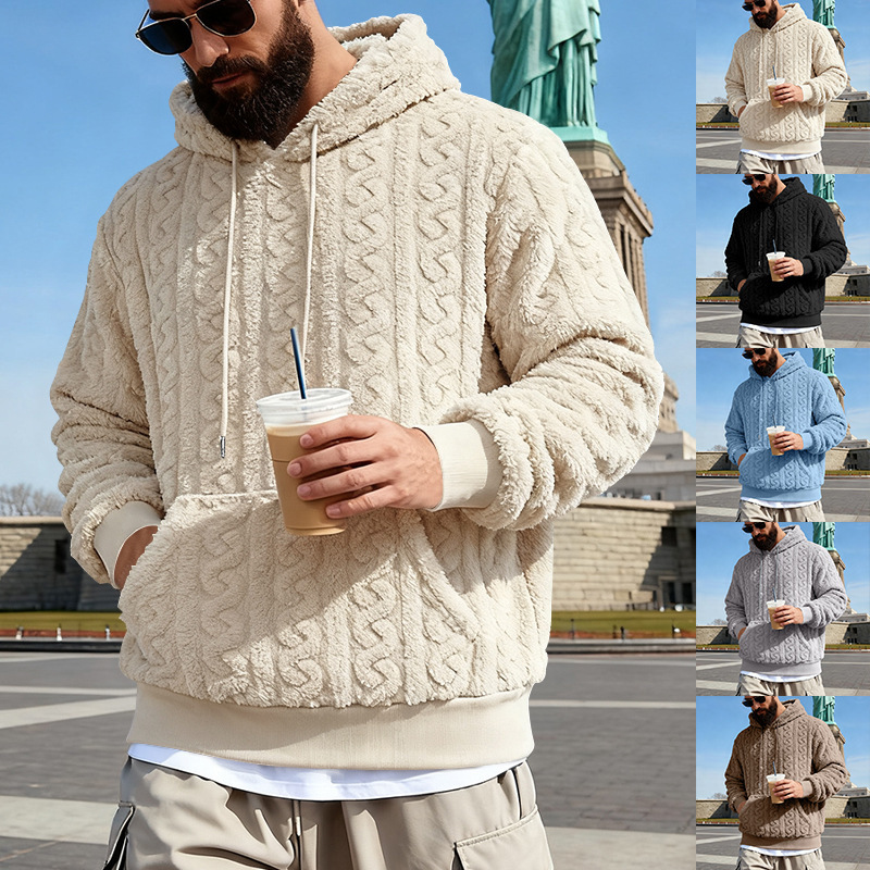 Sherpa Hoodie Fleece - Männer Fleece Hoodie Winter Warme Sherpa