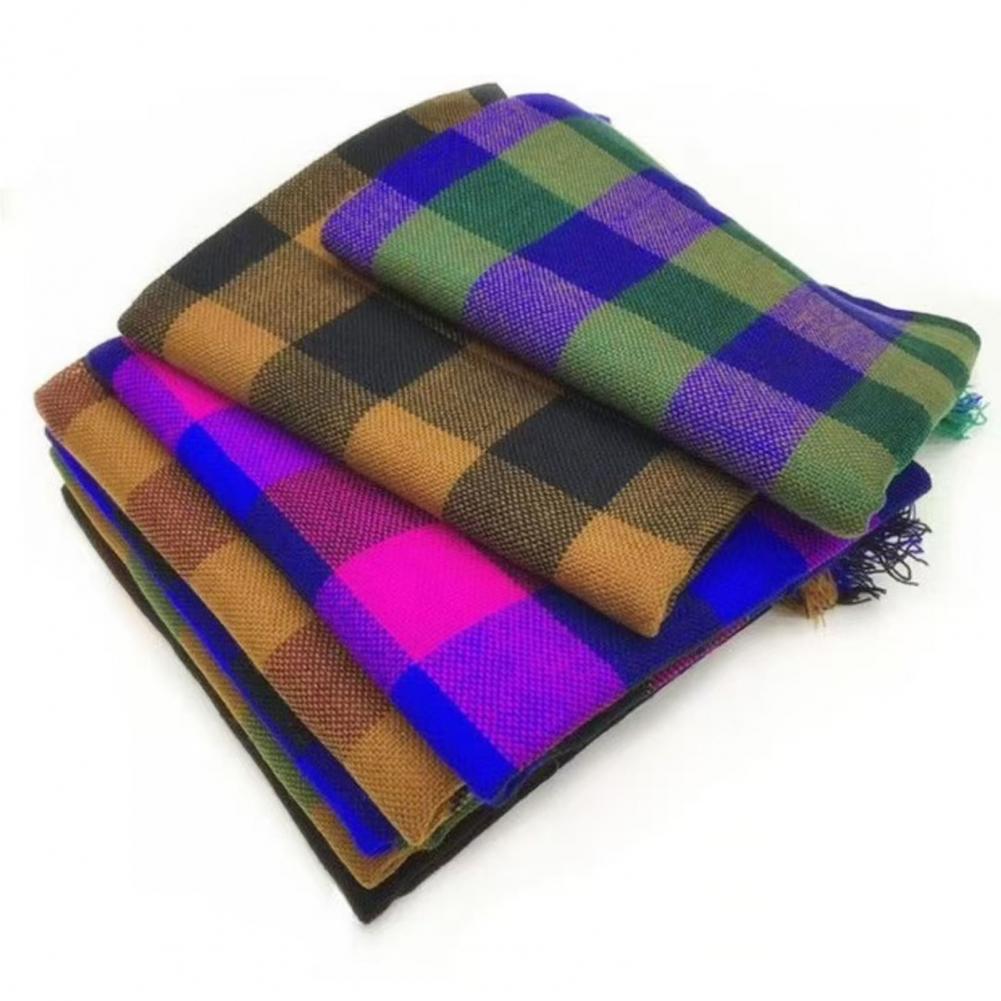 Wool Scarf Men - 2025, quadratischer Schal aus Wolle, Quastendekoration,