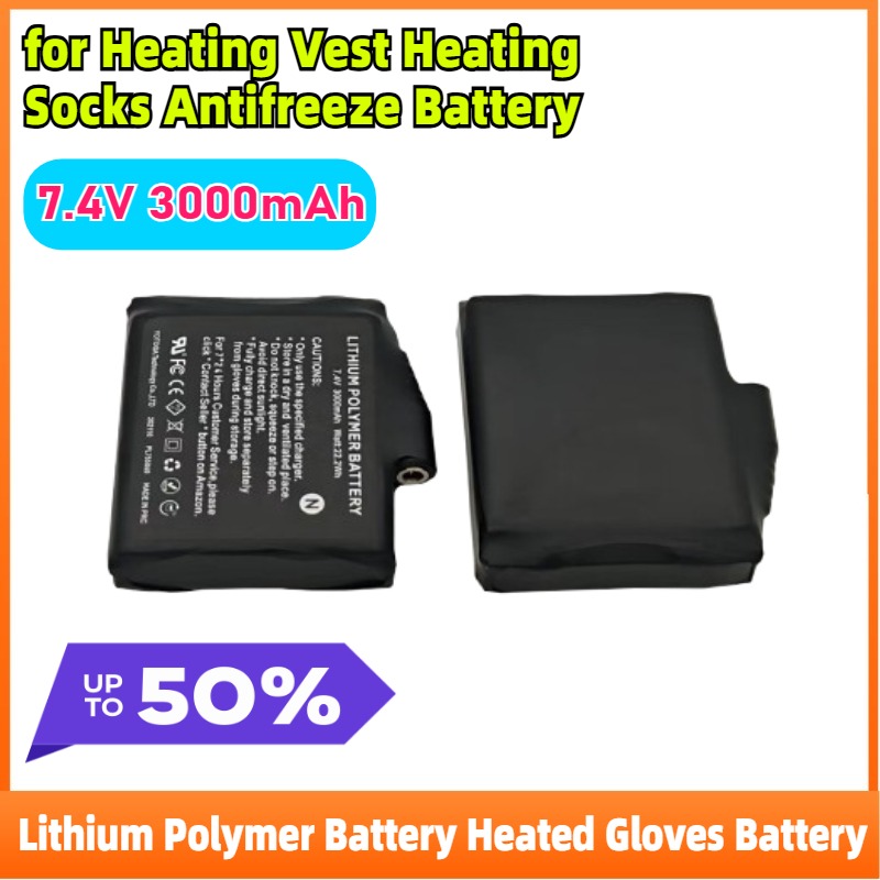 Heated Vest Battery - 2-8PCS Lithium-Polymer 7,4 V 3000mah Batterie