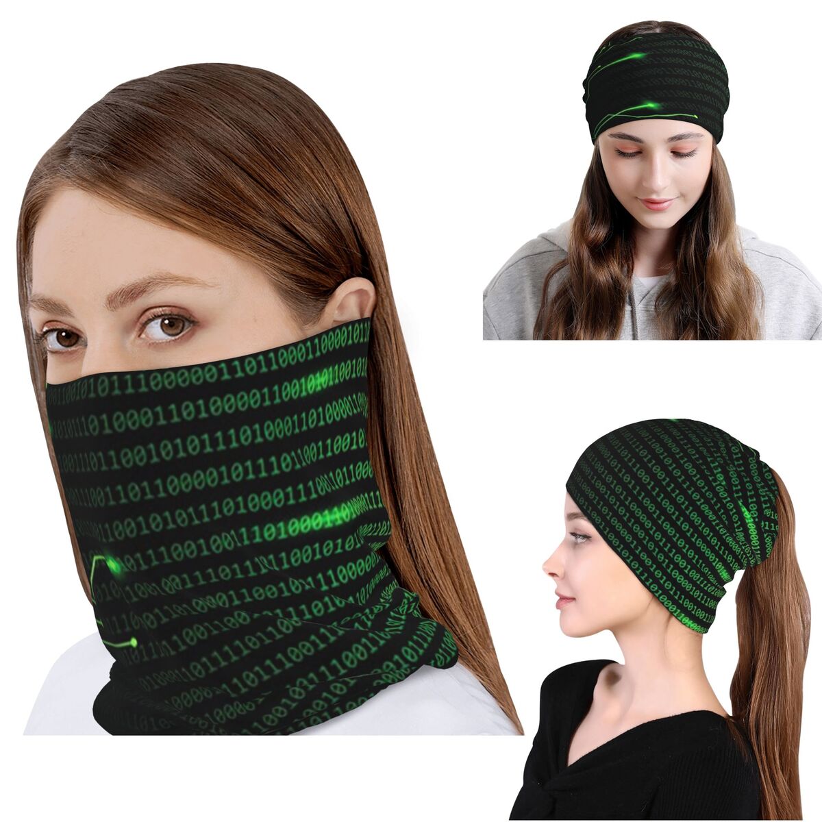 Neck Gaiter Fleece - Wurfdecke mit binärem Code und leichtem