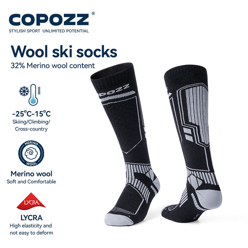 Thermal Sock Wool - COPOZZ Winter-Skisocken aus Merinowolle für Herren