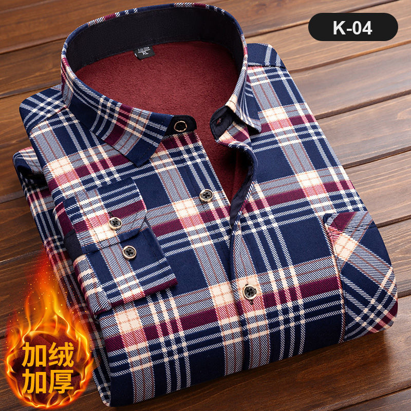 Flannel Shirt Lined - Langarm-Kariertes Herren hemd, Dickes Vlies ausgekleidet,