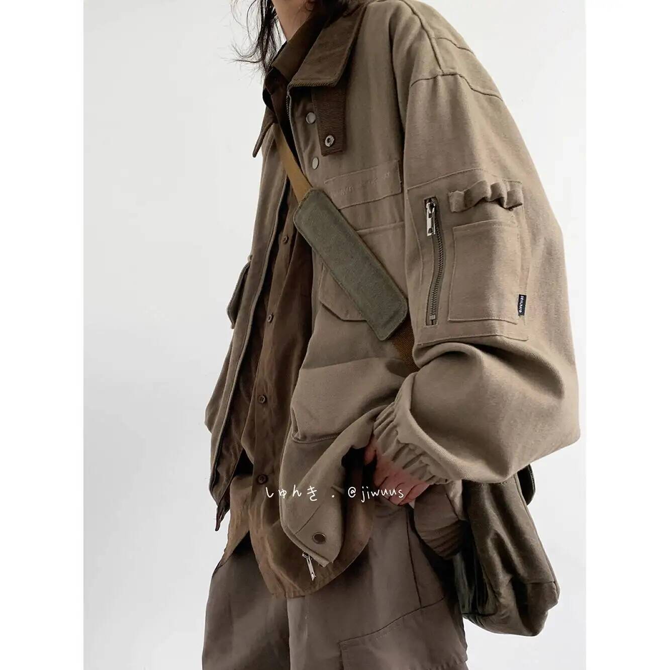 Down Jacket Packable - Herrenjacke Frühling Herbst Lose Cargojacke Japanischer