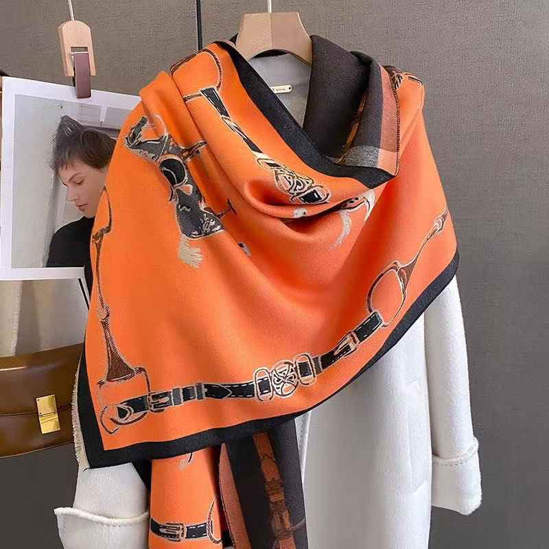 Wool Scarf Men - Retro Rider Horse Schal aus Kaschmirimitat,