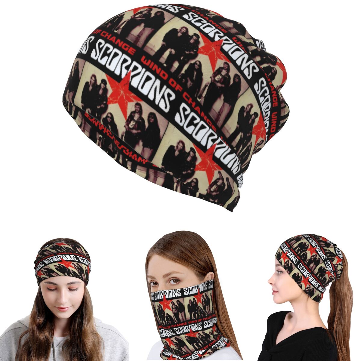 Knit Beanie Hat Warm - Scorpions Band Rock Bandana Halstuch, Wickelschal,
