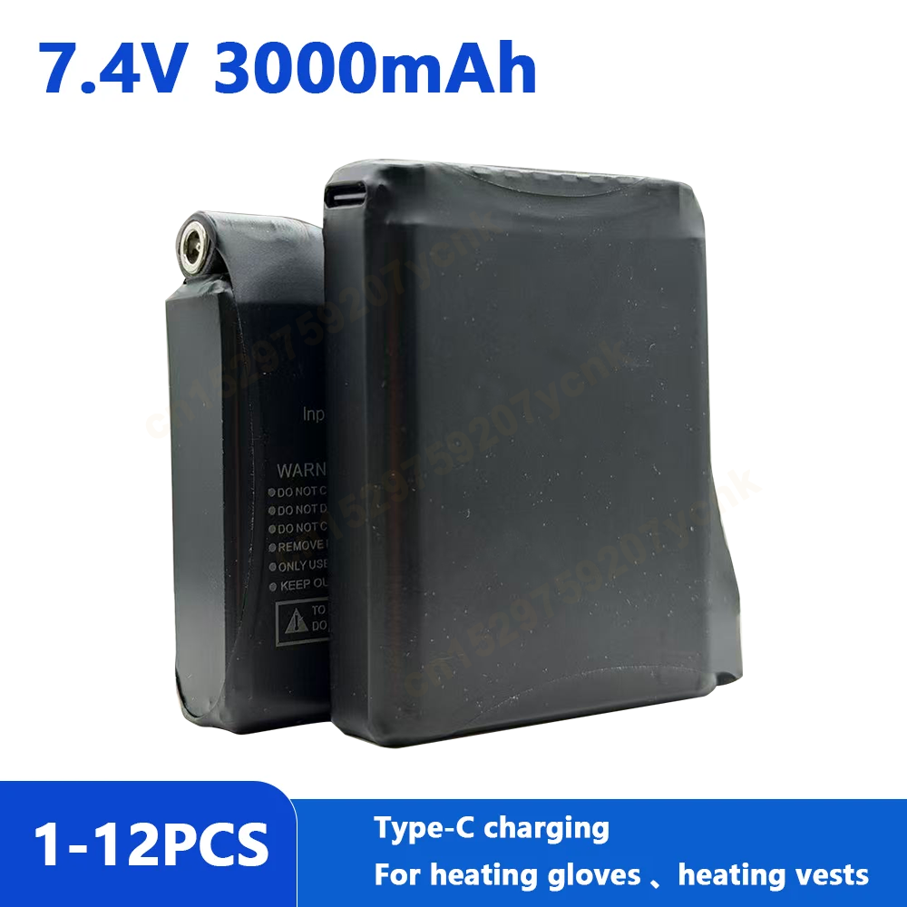 Heated Vest Battery - Heizhandschuhbatterie 7,4 V 3000 mAh wiederaufladbare