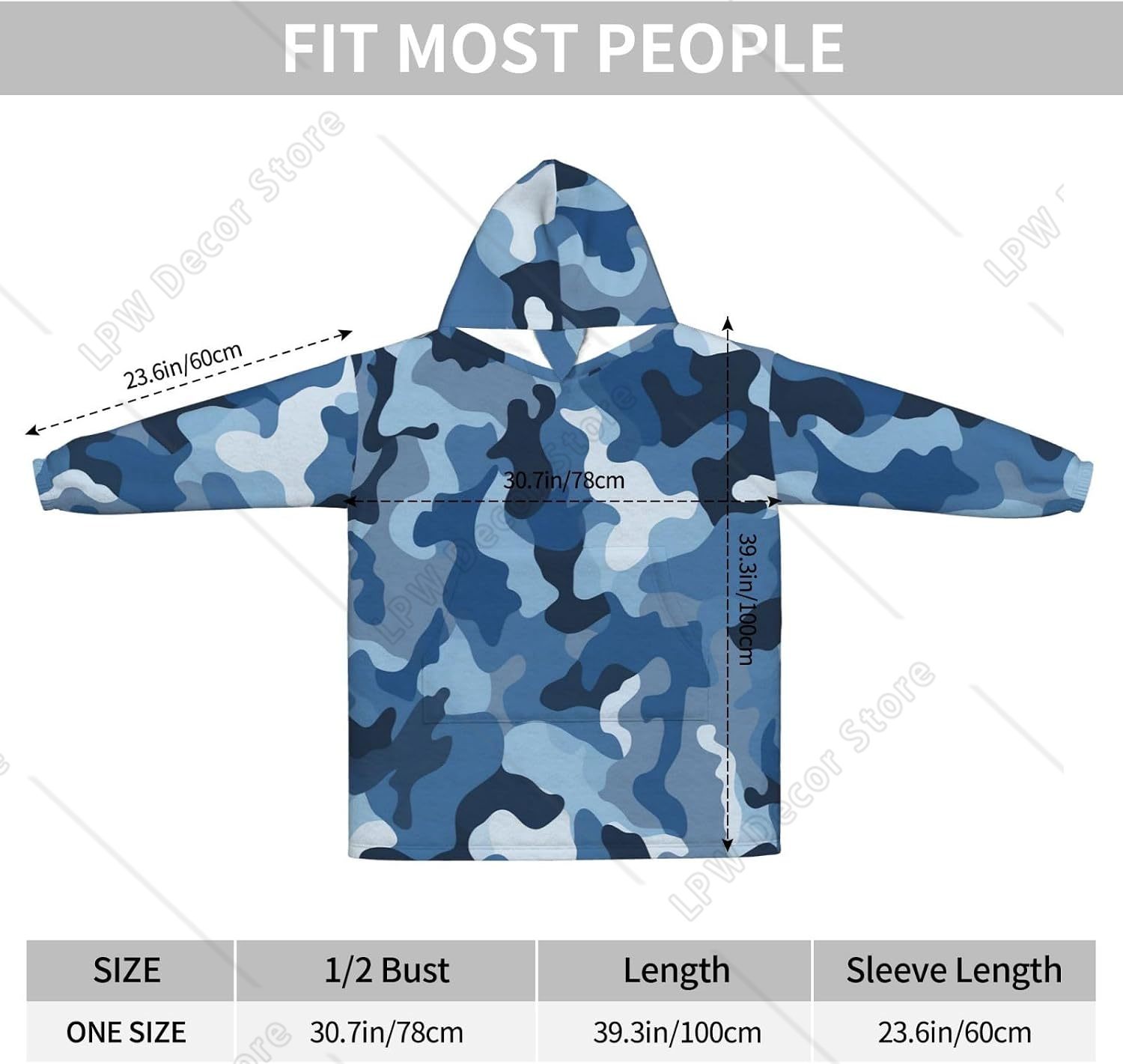 Klassische Blaue Tarnmuster Tr – Sherpa Hoodie Fleece Bewertung und Preis