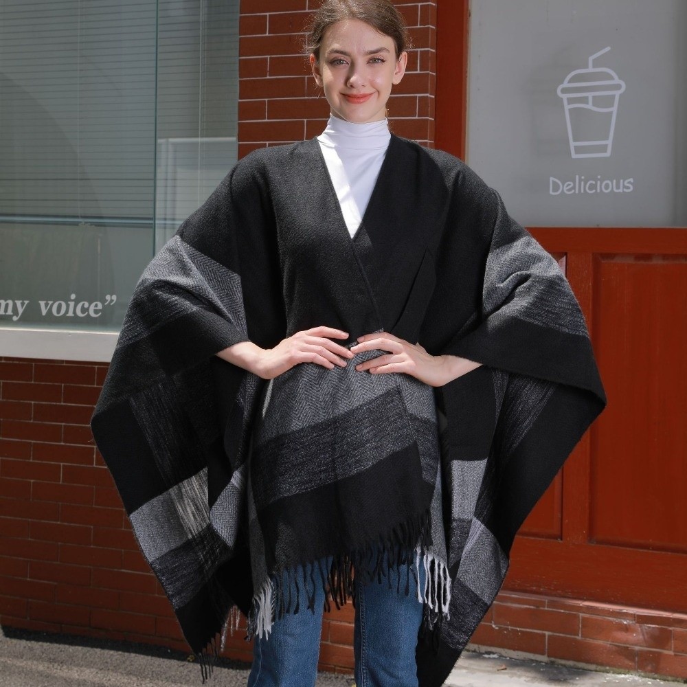 Warmer Mantel, kariertes Desig – Shawl Wrap Winter Bewertung und Preis