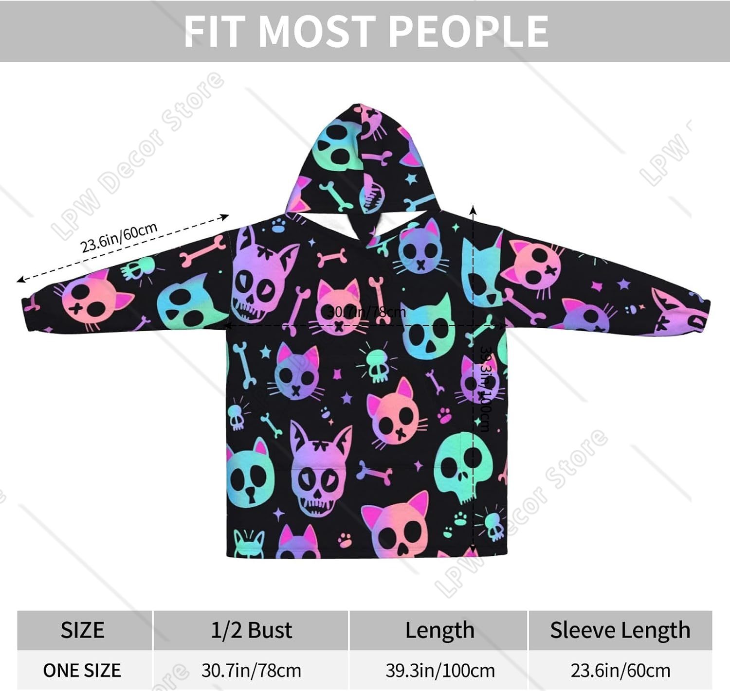 Katzenschädel-Motiv Tragbare D – Sherpa Hoodie Fleece Bewertung und Preis